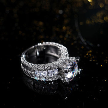 Gorgeous Big AAA+ Cubic Zirconia Diamonds Fine Wedding Anniversary Ring - The Jewellery Supermarket
